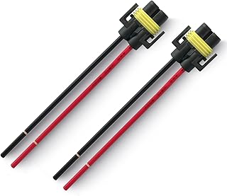 H11 Pigtail Headlight Socket Wiring Harness Female Connector for H11 H8 880 881 Headlights/Fog Lights(Pack of 2)