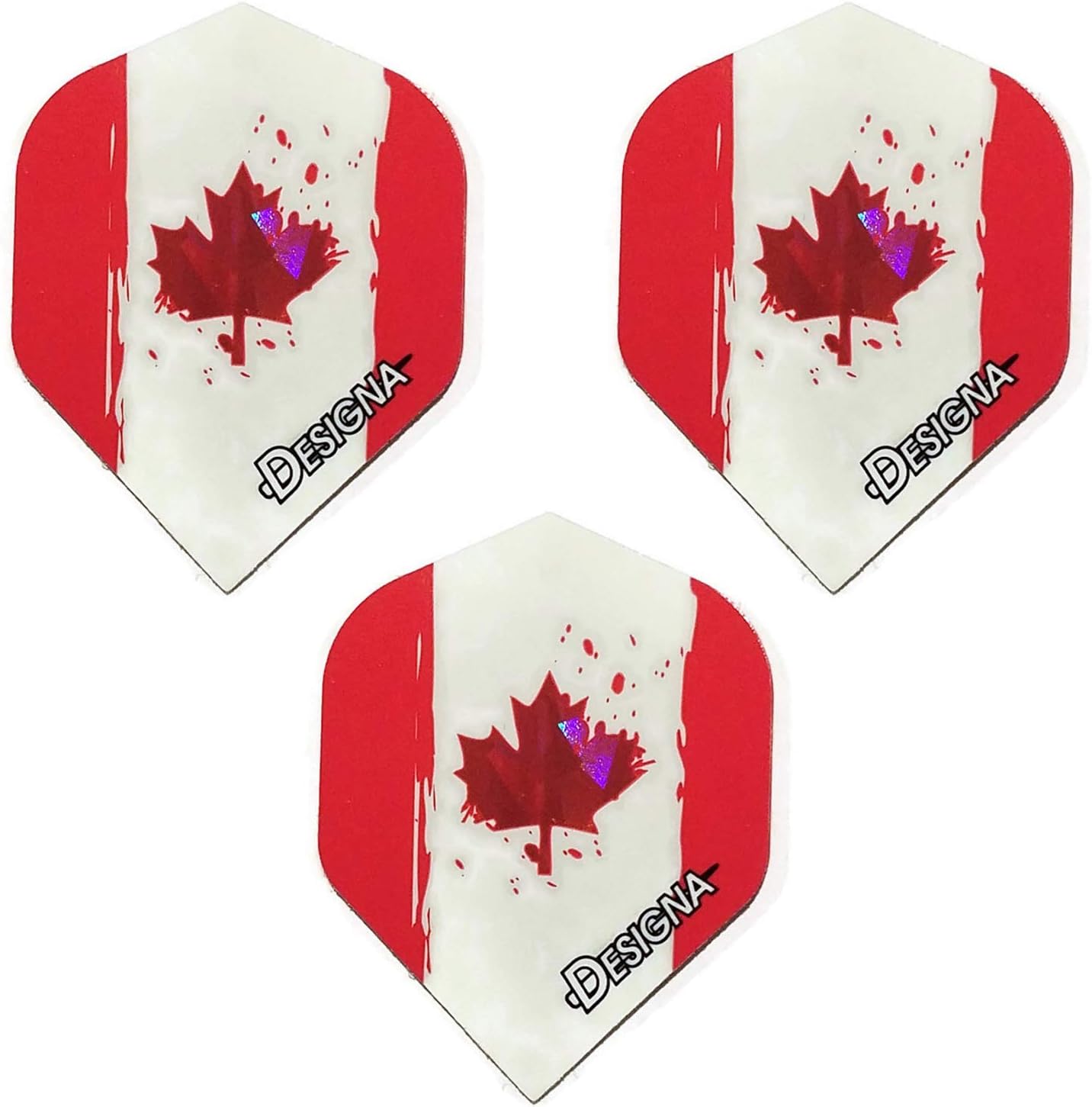 Designa Canada Canadian Flag Maple Leaf 75 Micron Holographic Patriot Strong Dart Flights (1 Set)…
