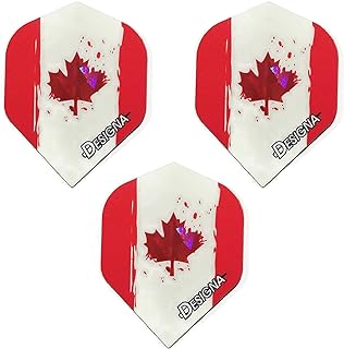 Designa Canada Canadian Flag Maple Leaf 75 Micron Holographic Patriot Strong Dart Flights (1 Set)…