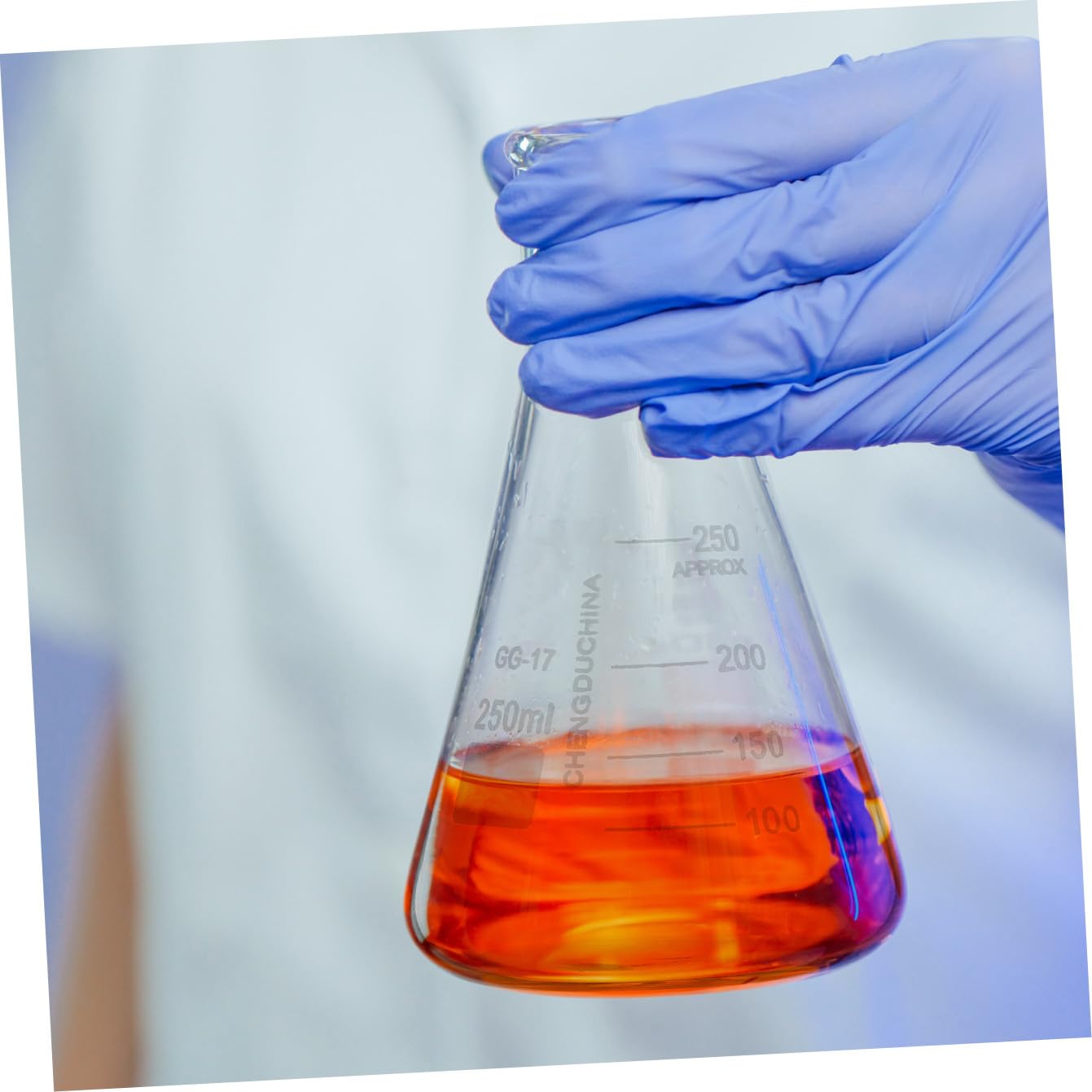 KOMBIUDA Wissenschaftliches Laborbecher Satz aus Glas mit Messzylinder 100ml und Erlenmeyerkolben 250ml für Genaue Messungen im Labor und Experimentelle Projekte