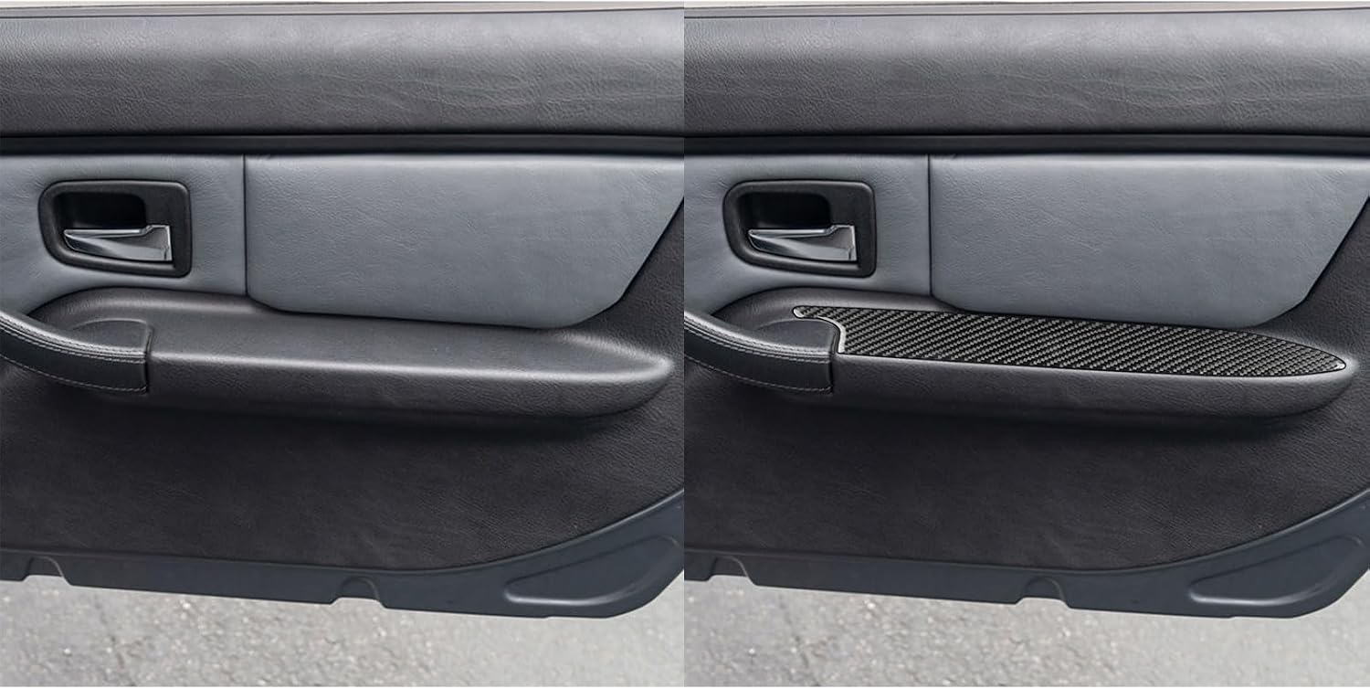 Carbon Fiber Car Accessories Decoration Cover Sticker Trim Compatible with BMW Z3 E36 1996-2002 (Door Panel 13, Black)