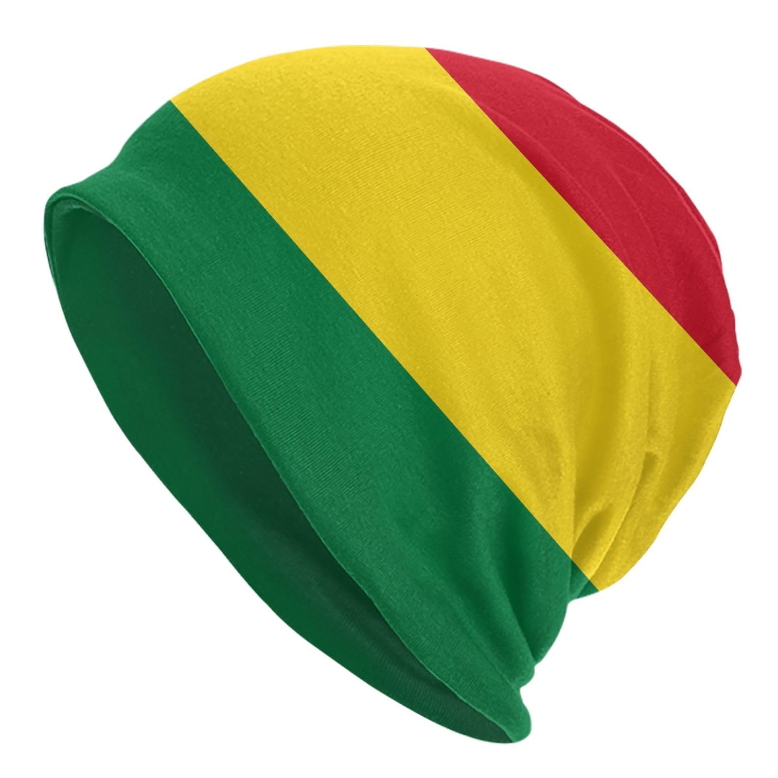 Suyxkop Jamaica Flag Beanie hat Knit hat Skull Cap Slouchy Warm Headwear for Jogging Cycling Adult Women Men, Jamaican Rasta Flag Green, Yellow and Red, One Size
