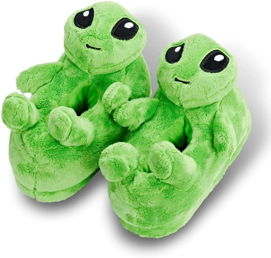 Unisex’s Funny Non Slip Fuzzy Novelty Slippers, Indoor Funny Cozy House Shoes w Grippers for Women & Mens