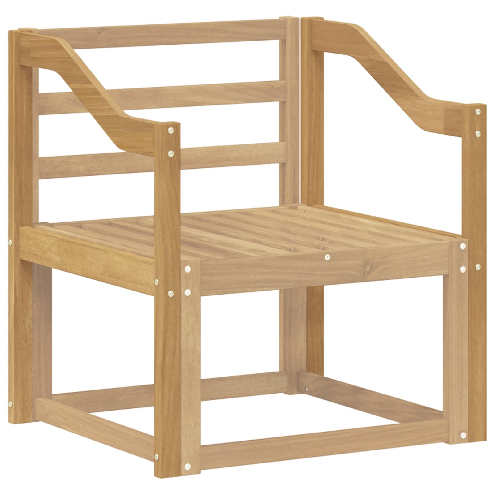 Módulo de apoyabrazos de madera de acacia seleccionada vidaXL con acabado lacado blanco de lujo