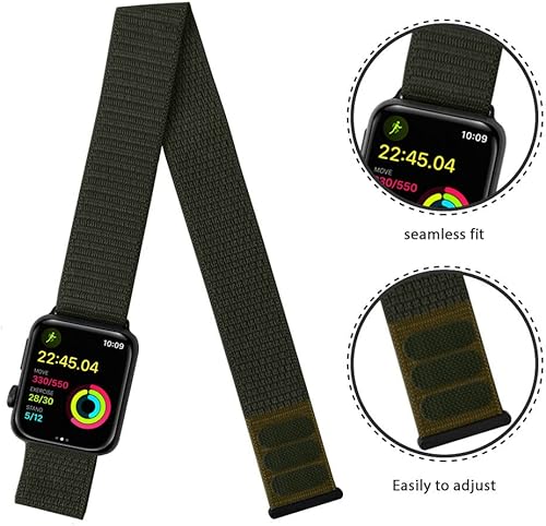 Miniatura 4 de IFCASE Paquete de 2 brazaletes deportivos de nailon para Apple Watch de 1.929 in 1.811 in 1.772 in 1.732 in 1.654 in 1.614 in 1.575 in iWatch Series