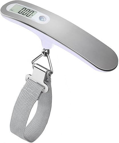 QUMOX Escala de viaje digital de la alta precisión para la plata del peso 110lb 110.2 lbs del equipaje de la maleta