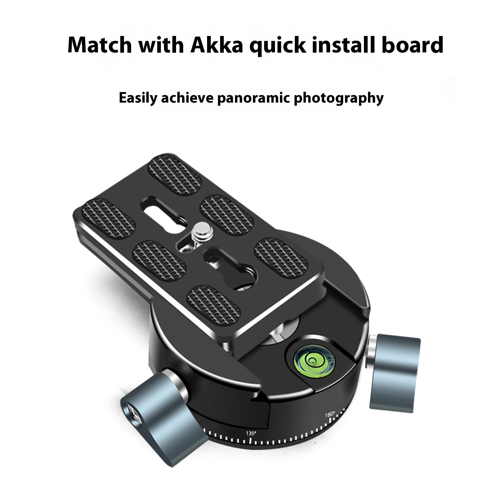 Cabezal de trípode panorámico ligero con burbujas compatible con Arcas de rotación suave para fotografía al aire libre, carga de 5 kg, placa de liberación rápida de cámara de ángulo múltiple