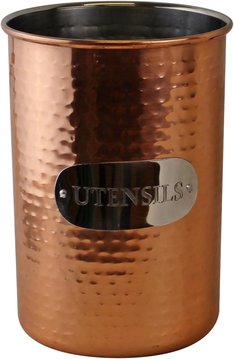 Carousel Home and Gifts Sturdy Hammered Metal Copper Kitchen Utensil Holder