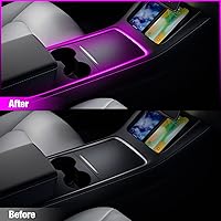 Vista 4 de Luces de interior para coche Tesla Model 3 Model Y, kits de luces RGB de neón con APP y control remoto, accesorios de iluminación ambiental Tesla