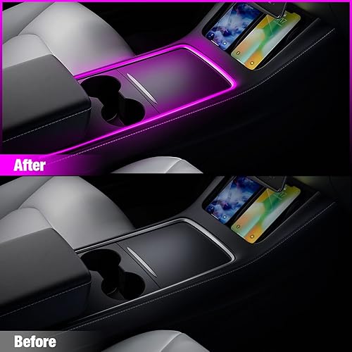 Miniatura 4 de Luces interiores para Tesla Modelo 3 Modelo Y, kits de luz de neón RGB con aplicación y control remoto, accesorios de iluminación ambiental para