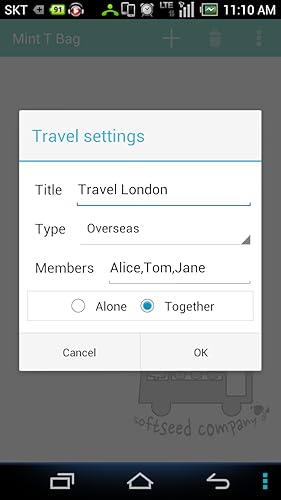 Travel packing checklist(Mint T Bag)