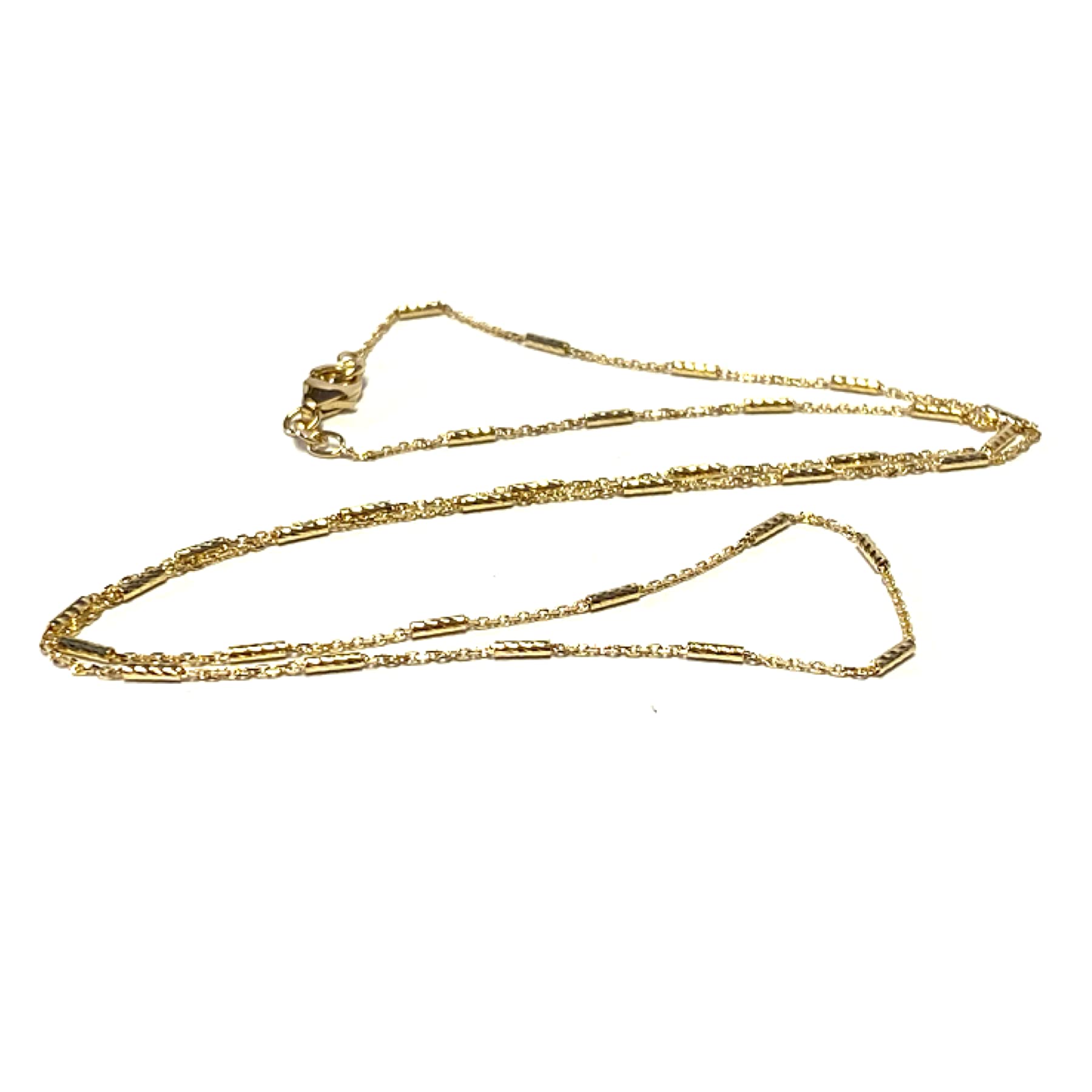 Generisch Kette Gelbgold 750/- diamantiert Muster zart fein Collier 50cm