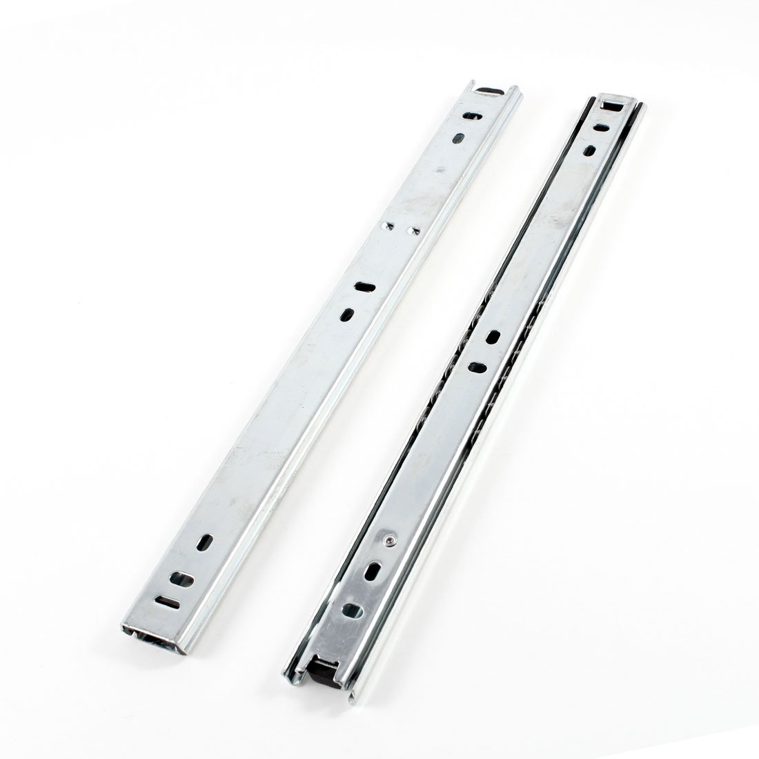 Aexit 2 Pcs Cabinet Hardware Aluminium Sliding Mount Drawer Guide Rails Drawer Slides Silver Tone