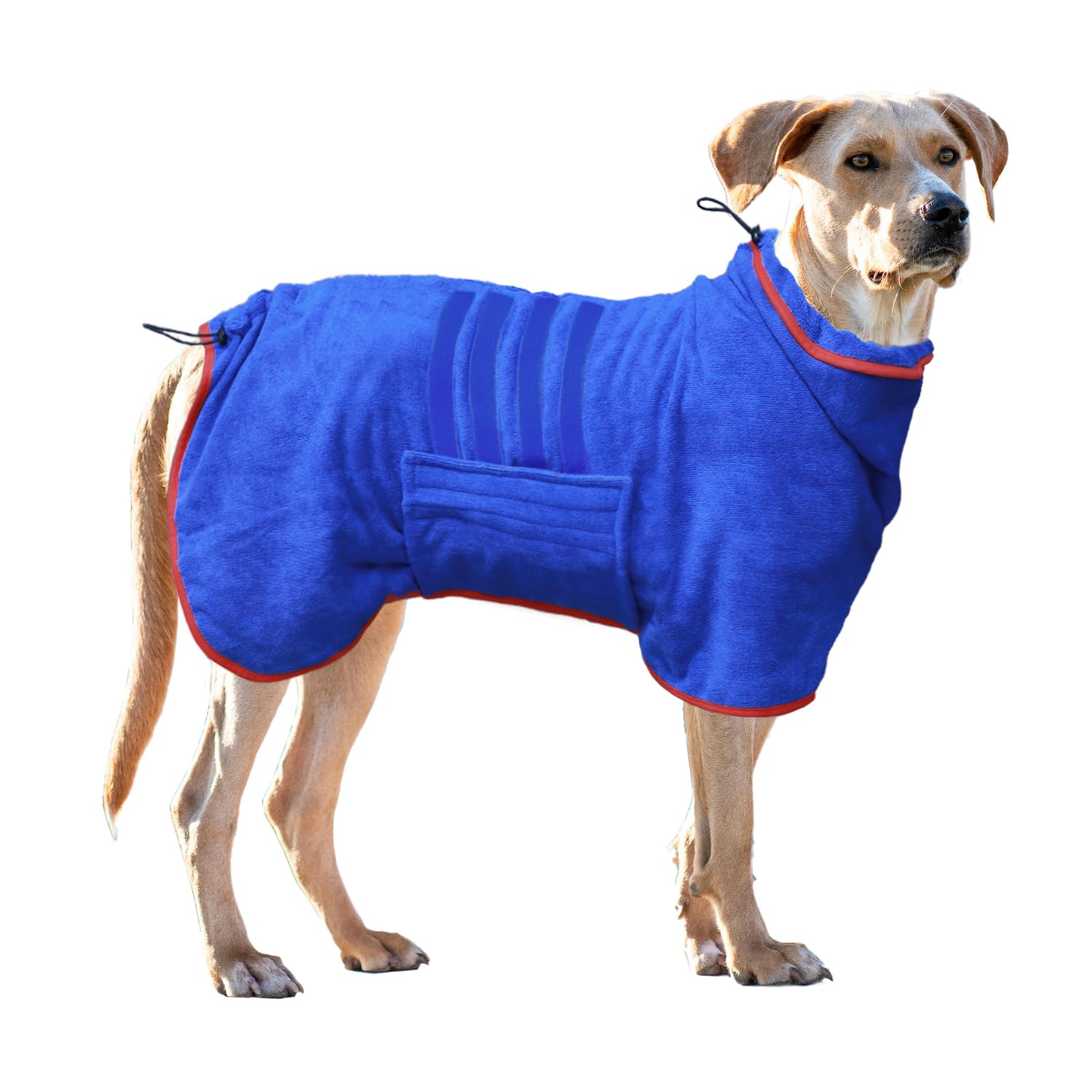 Dog Drying Coat Bathrobe Towel, Microfibre Material Fast Drying Super Absorbent Dog Bath Robe, Pet Quick Drying Moisture Absorbing Dog Robe Pet Dressing Gown with Adjustable Collar Belly Strap — image 1