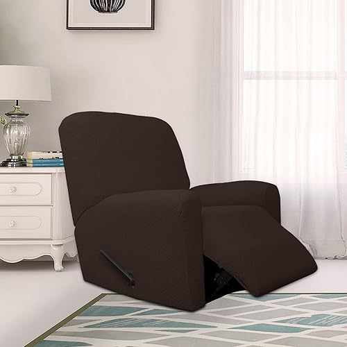 Vista 23 de Easy-Going Funda de sofá reclinable de jacquard elástico, suave de 4 piezas, con lazo elástico, protector de muebles lavable para niños, mascotas