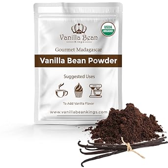 Organic Vanilla Bean Powder - 100% Pure Ground Madagascar Vanilla Powder - For Cooking, Baking, Additional Flavoring - Add To Coffee, Tea, Yogurt, Shakes - Raw, Unsweetened, No Fillers or Additives - 1 oz
