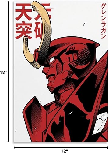 Miniatura 8 de Tengen Toppa Gurren Lagann - Póster de anime para dormitorio, decoración de pared, lienzo, regalo de 12 x 18 pulgadas (11.8 x 17.7 in)