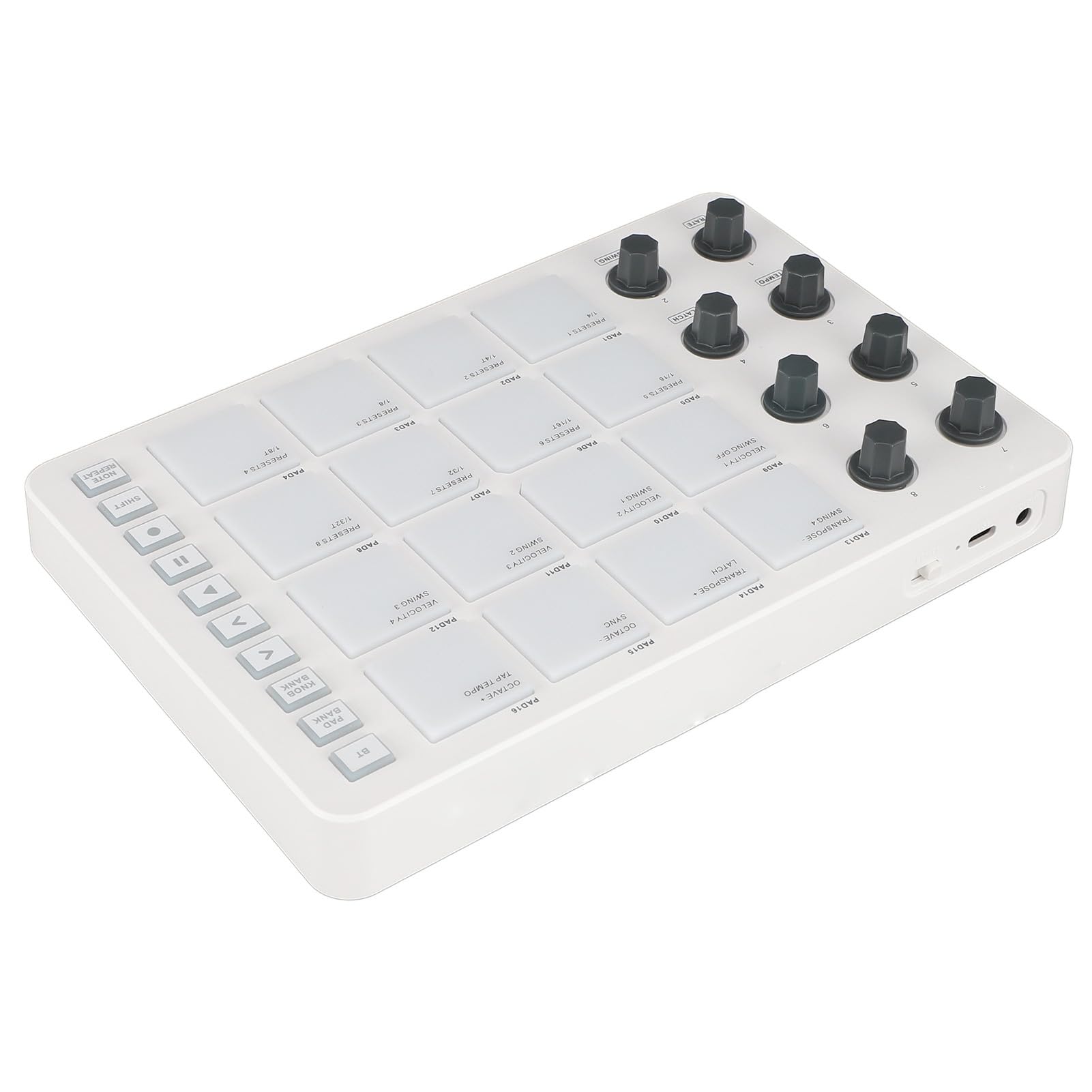 Ejoyous Controlador USB MIDI PAD, SMC PAD Recargable 16 RGB Retroiluminado Controlador MIDI Inalámbrico Portátil de Baja Latencia para OS X para Producción Musical