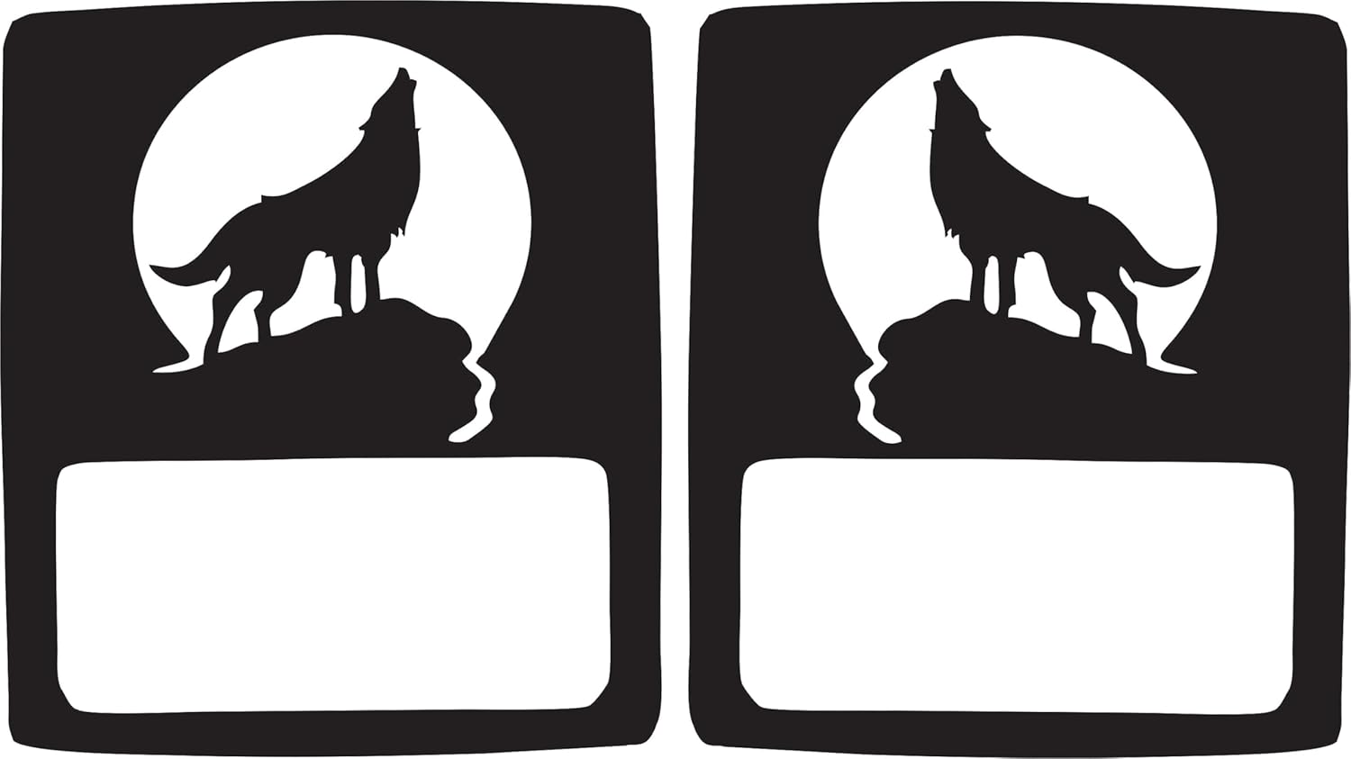 Howling Wolf Moon Silhouette Tail lamp Light Covers Compatible with Jeep Wrangler JL (Non-LED) Black Set of 2