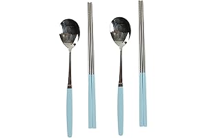 Modern Style Reusable Premium Stainless Steel Spoon & Chopstick Set