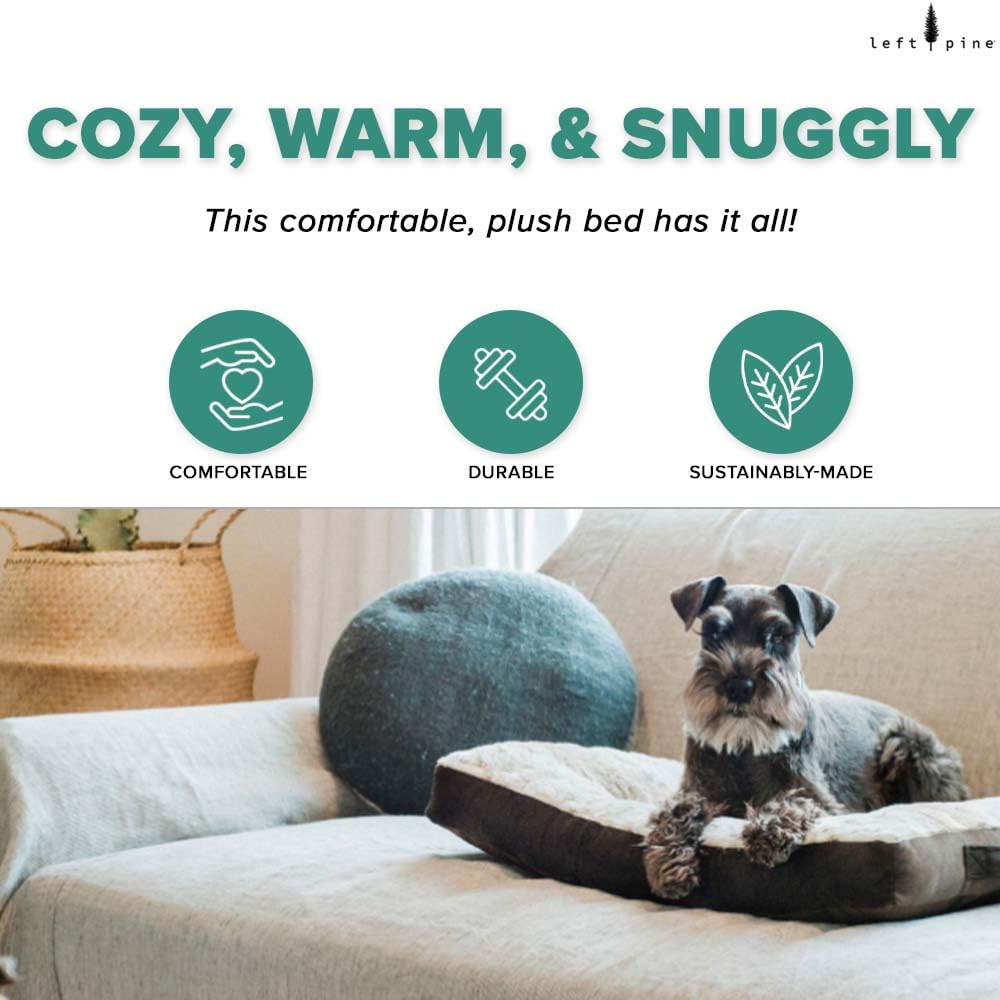 Essentielle Hundematte mit Zwickel, Plüsch-Samt-Haustierbett – Deluxe-Schlafmatte für große oder mehrere Hunde – Füllung aus recycelter Faser, maschinenwaschbar, passt in die Box (grau
