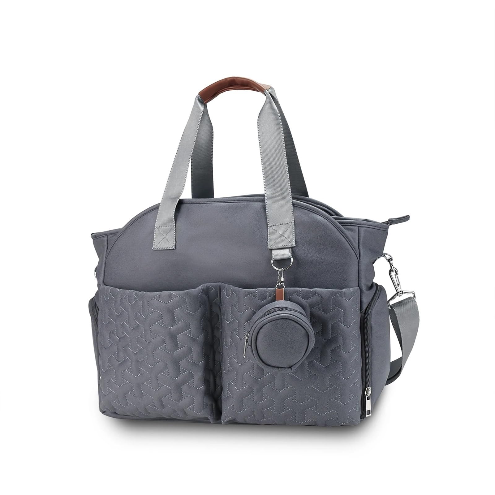 Wickeltasche Kinderwagen Milchpumpentasche, Wickeltasche, Tragetasche mit Schnullertasche, große Reisewindeltasche for Mama und Papa, Milchpumpentasche, Kinder-Kinderwagen-Taschen-Organizer(Dark gray)