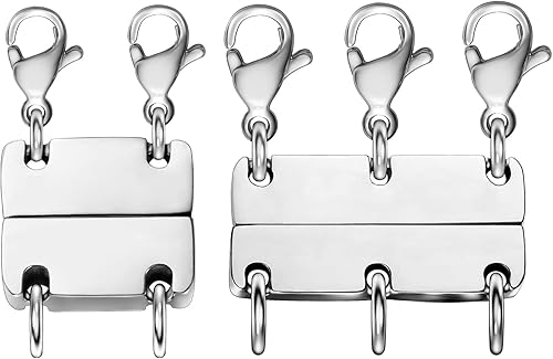 Miniatura 11 de Cierre de capas de collar con cierre magnético para joyas, separador de oro y plata para collares y cadenas apilables