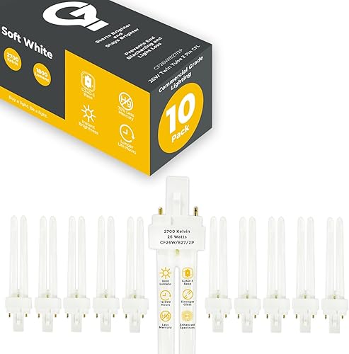 Miniatura 37 de GoodBulb - Focos CFL PL, paquete de 10 unidades 3500K