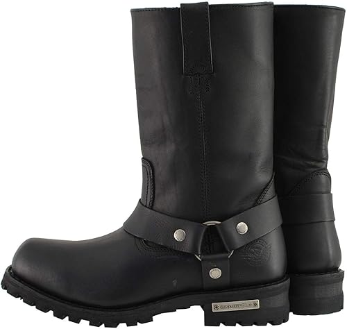 Miniatura 8 de Milwaukee Leather MBM131W - Botas de arnés clásicas de punta cuadrada para hombre, color negro con ancho ancho ancho de 11 pulgadas