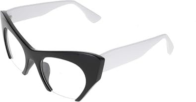 Cat Eye Eyeglasses Women Retro Vintage Razor Clear Lens Style Half Cut Off Frame