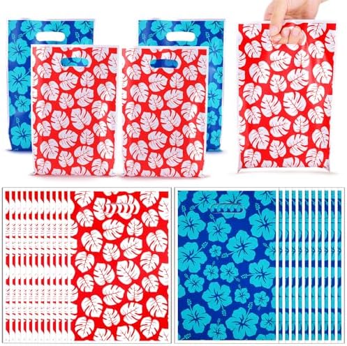 24 Pcs Hawaii Hibiscus Party Gift Bags – Reusable, Non-Woven, Cute Goodie Bags For Birthdays & Showers