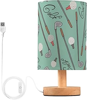 Golf Green Sport LED Table Lamp with USB Port Night Light Bedroom Lamps for Nightstand Living Room Dorm Home Office Desk
