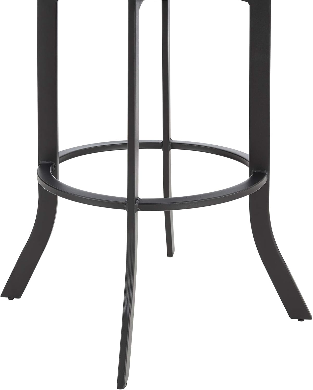 Armen Living Pharaoh Swivel 26" Black Powder Coated and Black Faux Leather Metal Bar Stool