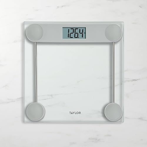 Miniatura 8 de Taylor Báscula digital para peso corporal, báscula digital de baño de alta precisión, pantalla de lectura LCD con retroiluminación grande, capacidad