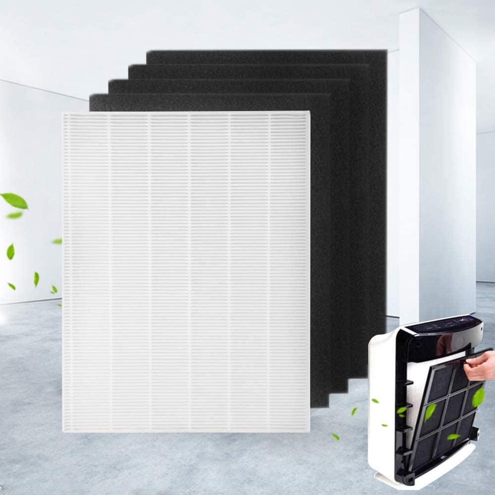 YanBan 4 Pieces Air Purifier Carbon Pre-Filters and 1 Piece Main HEPA Filter for Winix 115115 5300 5500 - Image 2