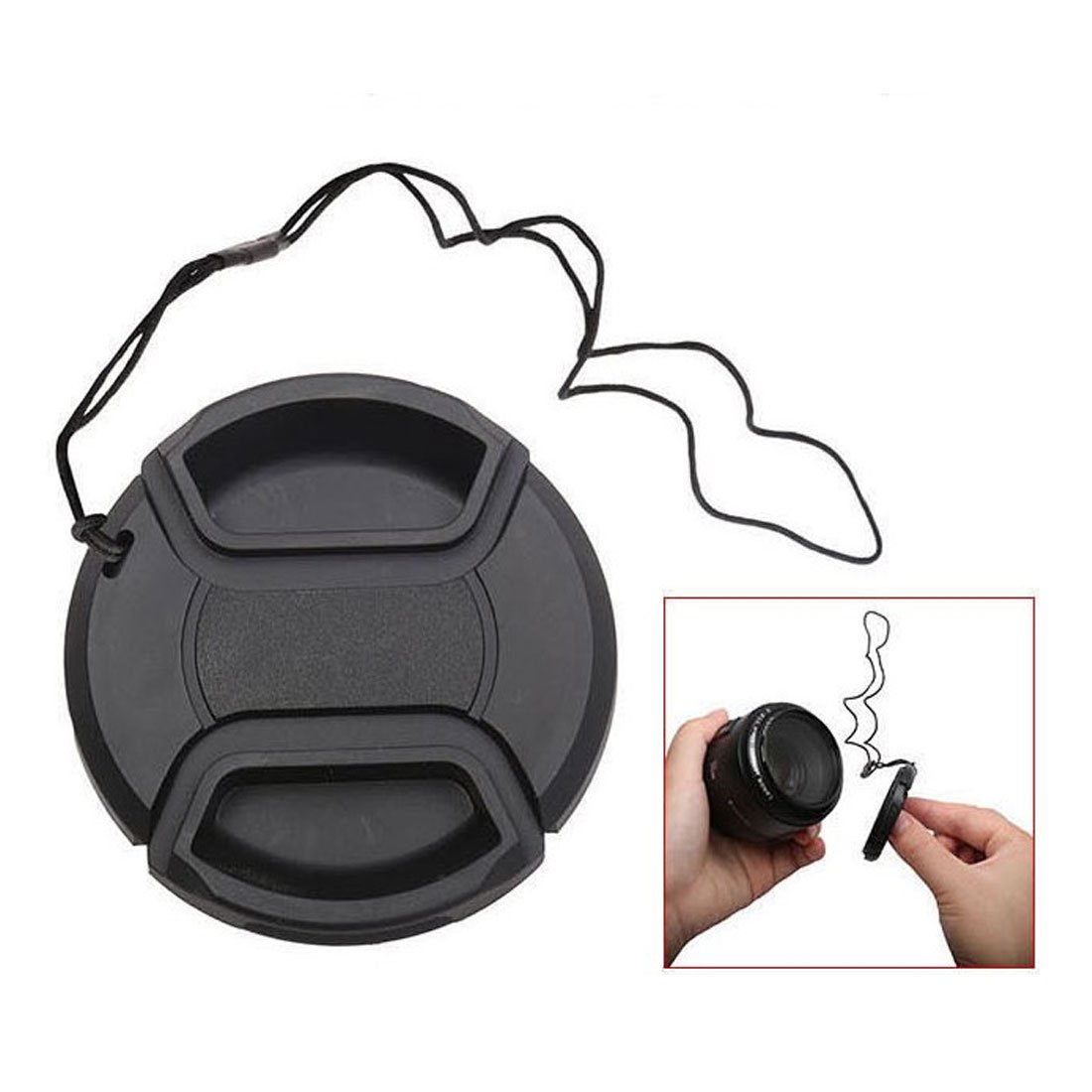 Tapa De Objetivo De 58 Mm Para Cámaras DSLR, Con Mecanismo De Bloqueo Y Rosca Universal Para Nikon, Canon Y Sony
