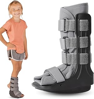 BraceAbility Pediatric Walking Boot - Children's Medical Walker CAM Orthopedic Support Shoe for Youth Ankle Break Injury, Kid's Stress Metatarsal Bone Fracture, Broken Foot or Toe Recovery Cast (XL)