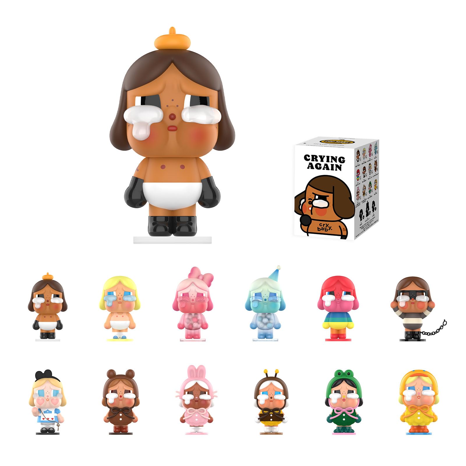 POP MART Crybaby Crying Again Series Figures, Crybaby Blind Box Figures, Random Design Action Figures Collectible Toys Home Decorations, Holiday Birthday Gifts, Single Box