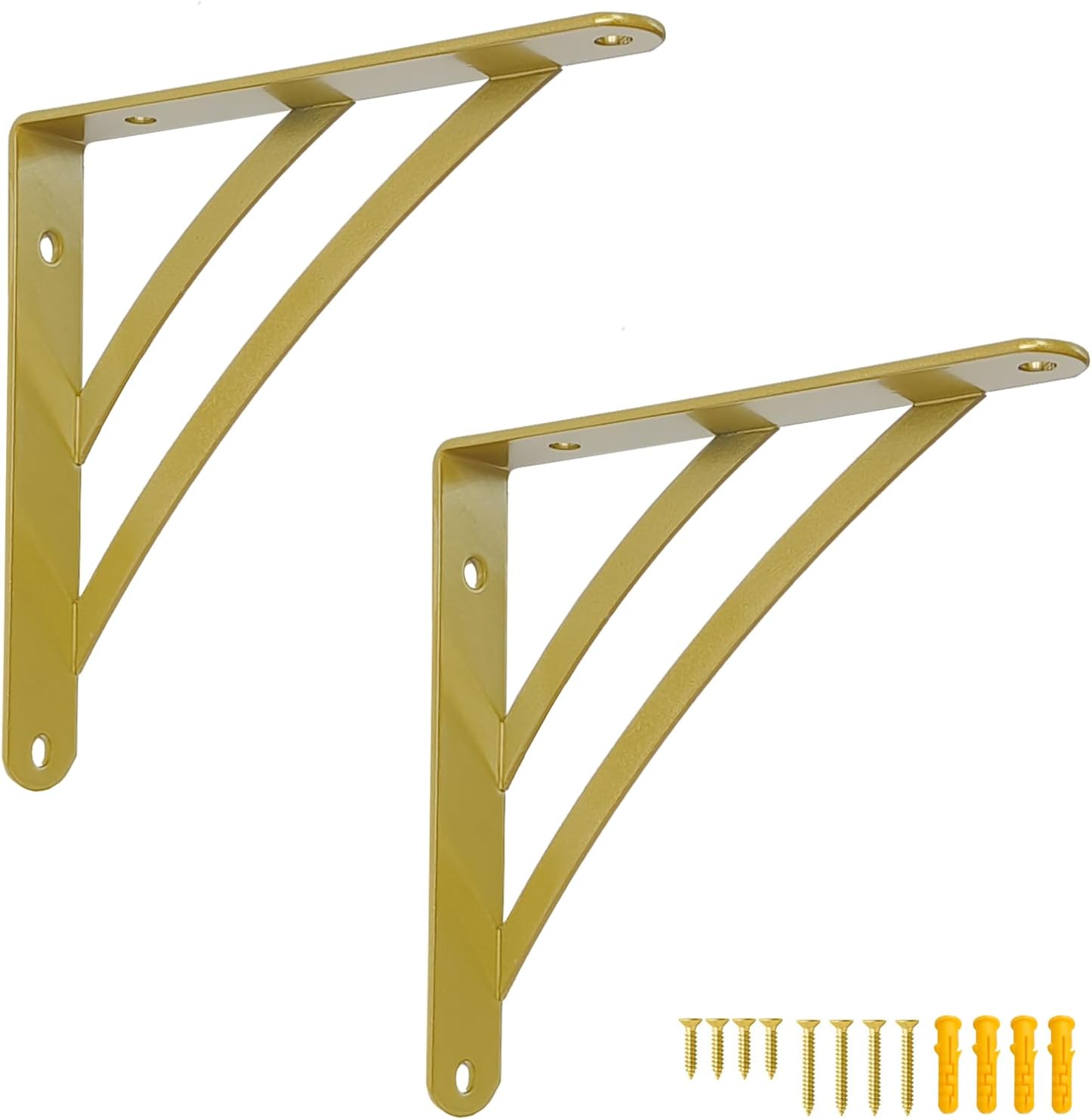 Z METNAL Black Shelf Brackets, 8 inch Triangle Shelving Brackets, Wall Mounted Shelf Supporters for Scaffold Board, Modern Corner Brace for DIY Shelving, 4 Pcs