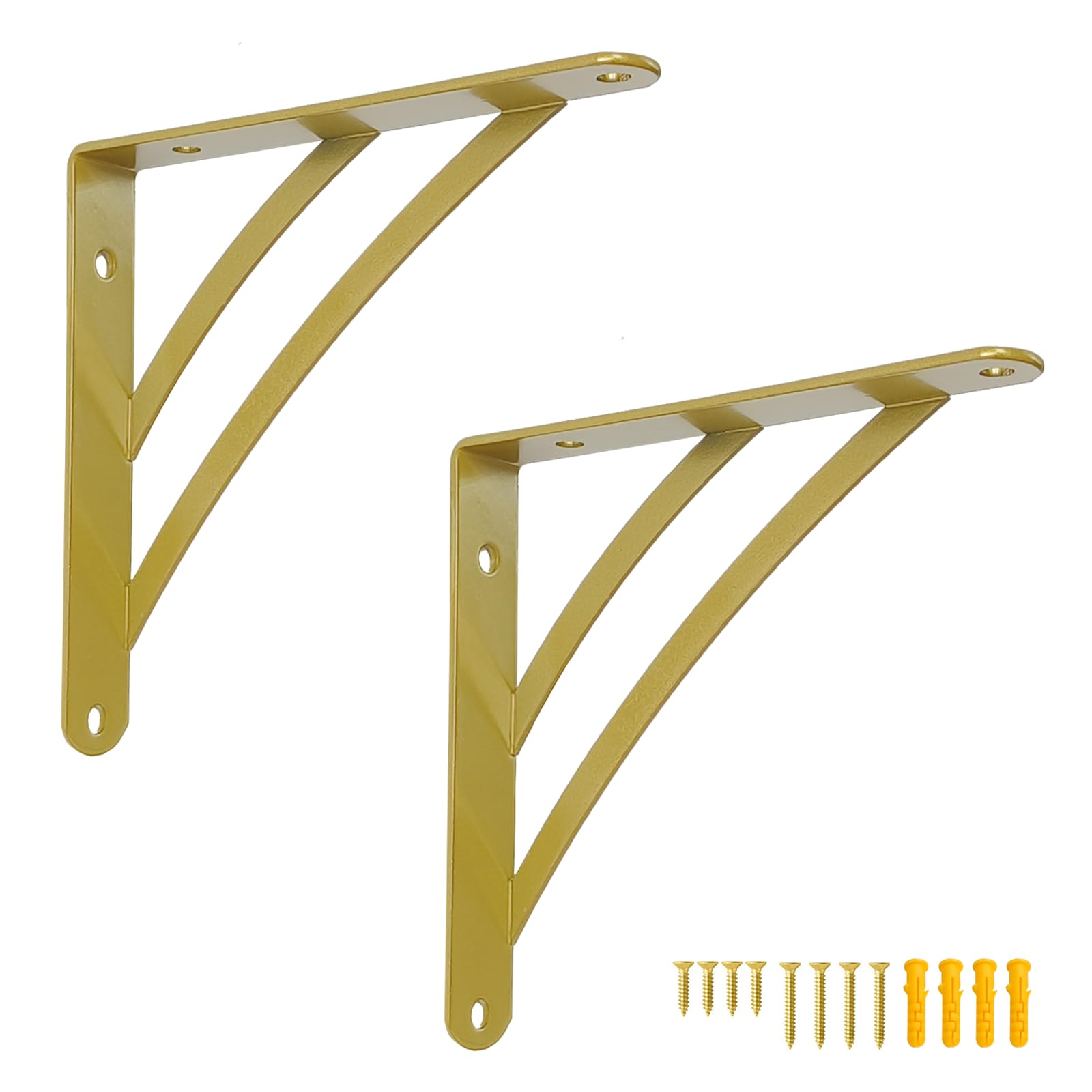 Soportes de esquina modernos para decorar el salón con estantes de bricolaje dorados de 200mm