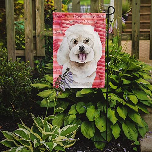 Drapeau Bichon Frisé Love petit format décoration extérieure multicolore