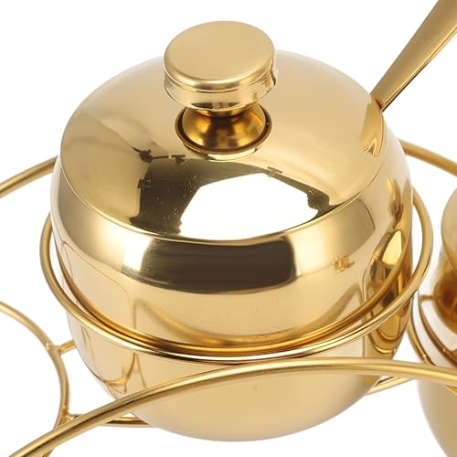 Miniatura 8 de Juego de contenedores de condimentos para especias y cuchara, higiénico, a prueba de polvo, acero inoxidable 304 con estante de puente para cocina