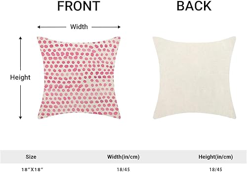 Miniatura 3 de CXMEIFLY Fundas de Almohada Preppy 18x18 Pulgadas Juego de 2 Lunares Rosados Decoración de Exteriores Almohadas Decorativas para Sofá Diseño Bohemio