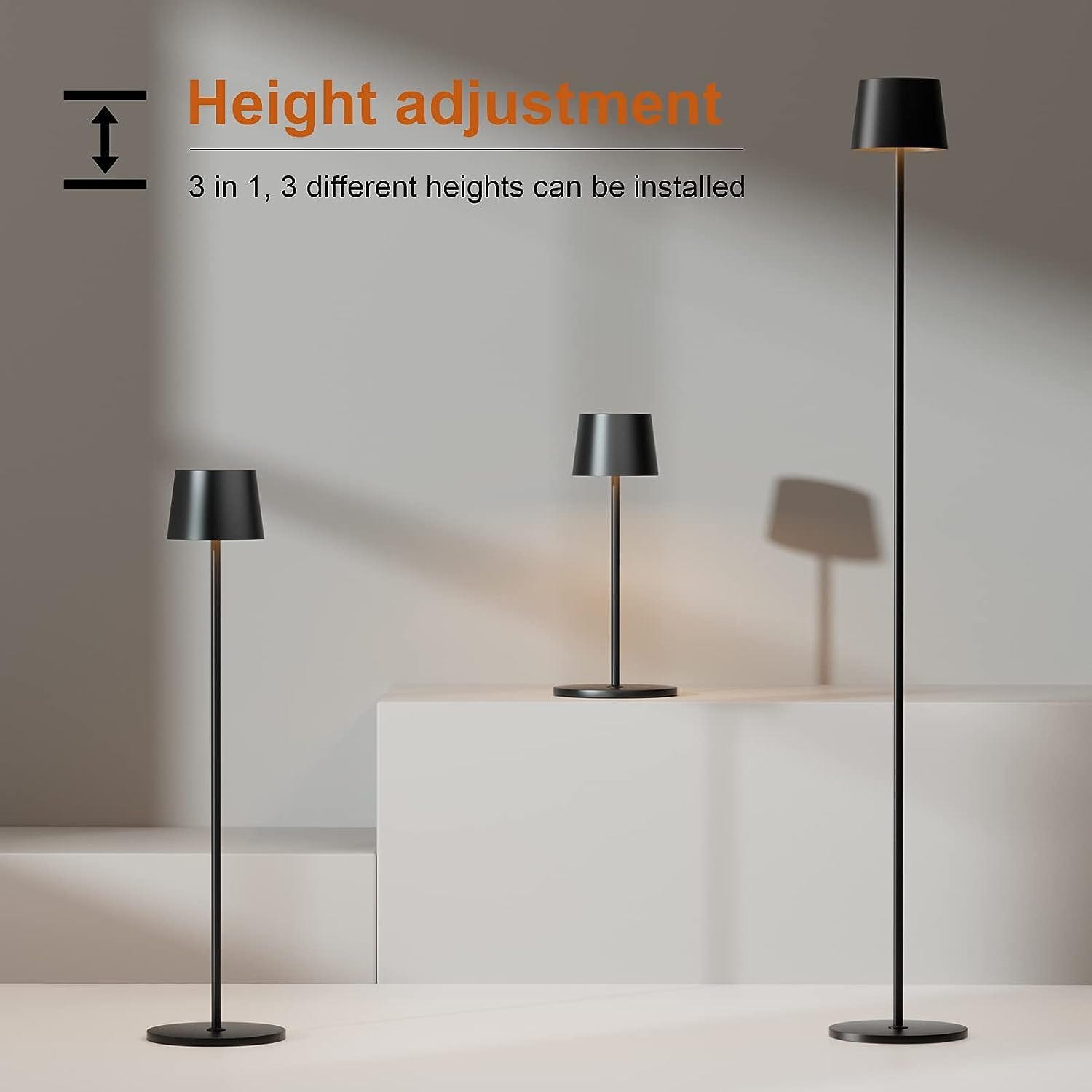K-Bright Lampa stojąca, lampka do czytania, do oświetlenia pomocniczego, 3000 K, ciepła biel, nieskończona możliwość ściemniania, sterowanie dotykowe, lampa stojąca, do salonu, sypialni, biura