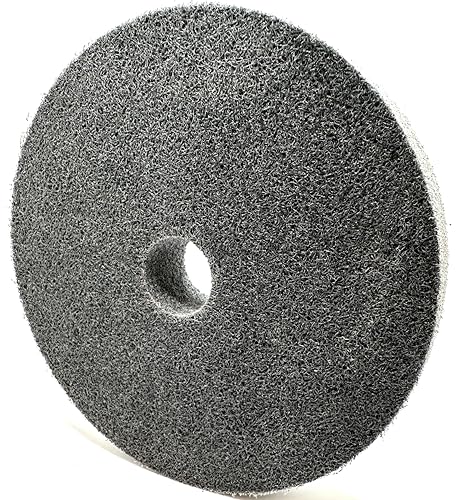 Image of Nylon Fiber Deburring Wheel 6 inch x 1 inch x 1 inch 9P Hardness 180 Grit Silicon Carbide Brushed Polishing Buffing Unitized Wheel for Bench Grinder, Buffing Machine, with Adapter for 1 /2 5 /8 3 /4 Arbor