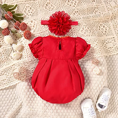 Hintina Preemie Premature Baby Girl Mexican Ethnic Embroidery Floral Bodysuit Short Sleeve Romper Cinco De Mayo Fiesta Outfits Premie #TOP5