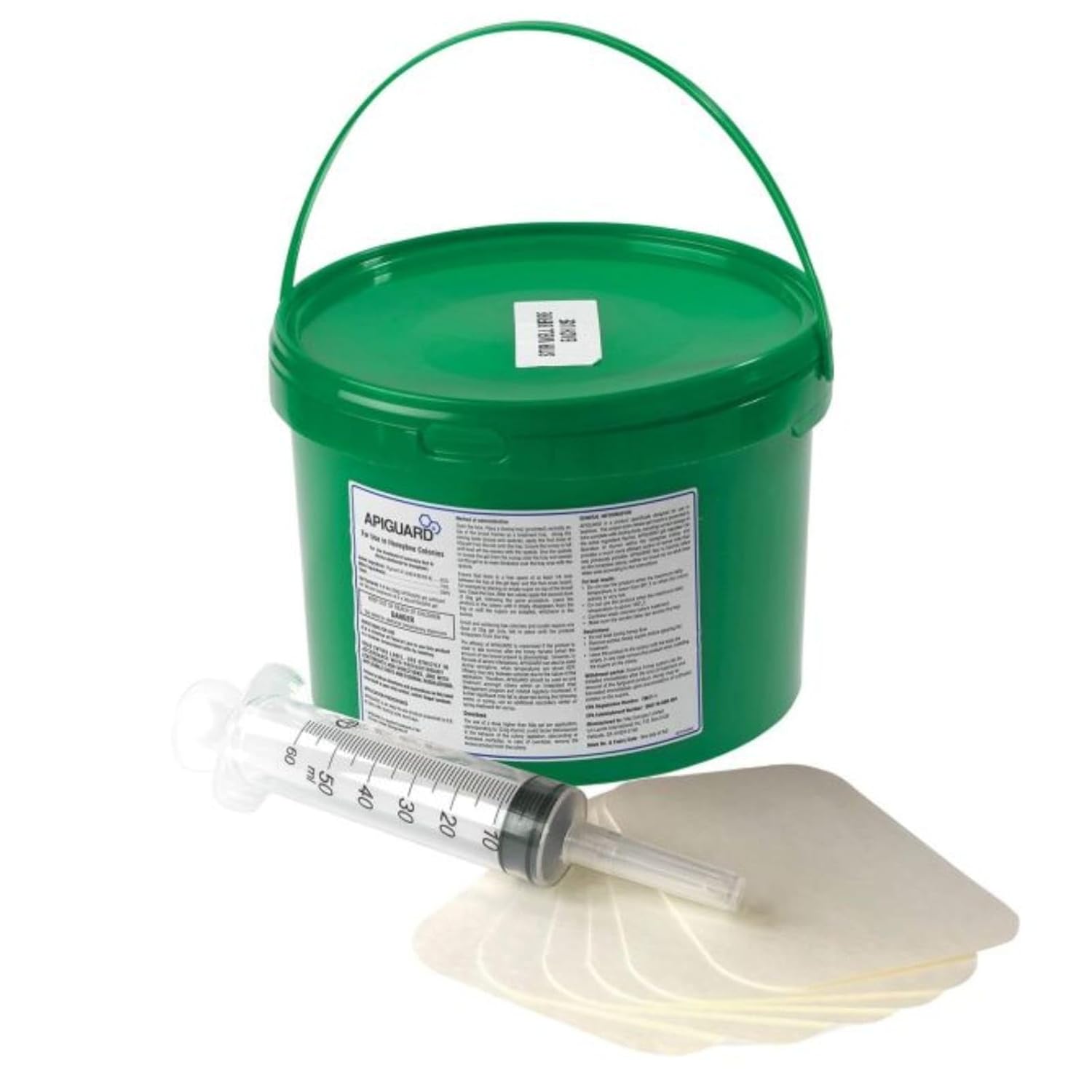 Apiguard 3kg Tub (6.61 lbs) - for Control of Varroa Mites in Honey Bee Hives - Includes Syringe and 60 Dosing Cards