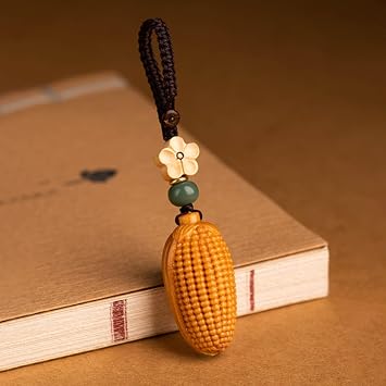 Key Rings Corn Wood Car Keychain Pendant, Men's And Women's Schoolbag Backpack Pendant Ornaments, Small Gift Keychain Decoration Car Keychain Keyring(A)