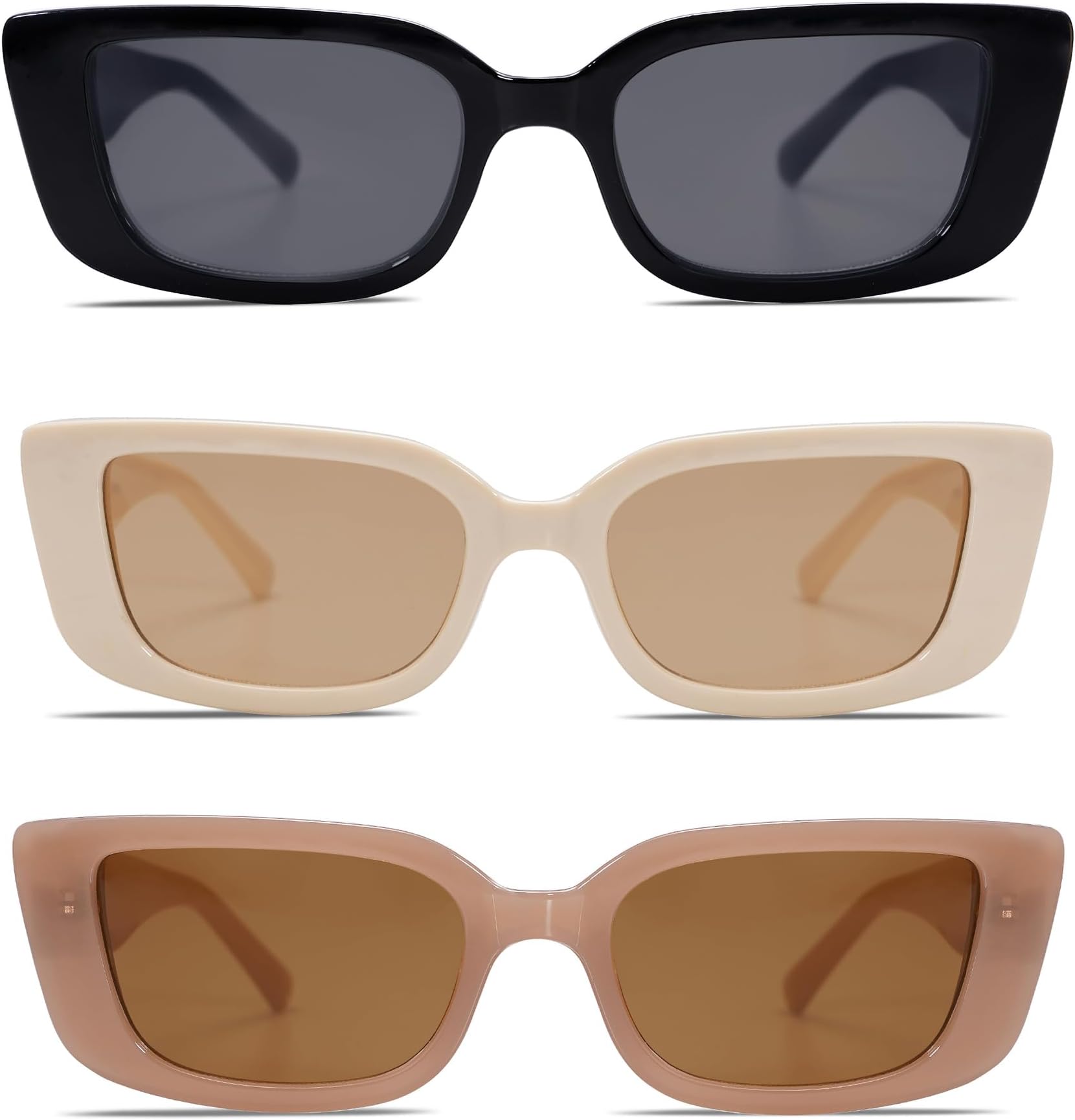 Allarallvr Rectangle Sunglasses for Women 90s Retro Trendy Y2K Classical Vintage Square Shades AR82037