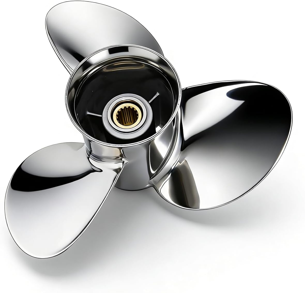 Boat Propeller 13 3/4x17p 19p 21p, 13 3/8x23 Pitch, 15 Tooth Spline SS Fit for Yamaha Outboard 150 F150 175 F200 220 225 VF225 250 F300 300hp Motor, 3 Blades, Stainless Steel Prop, RH/LH